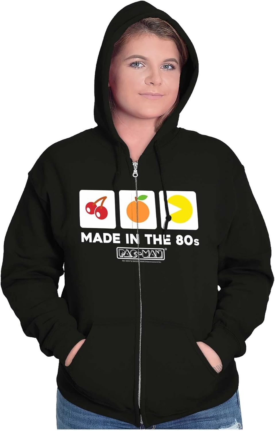 image:imageBrisco Brands PACMAN Made in the 80s Vintage Zip Up Hoodie Mens Womens