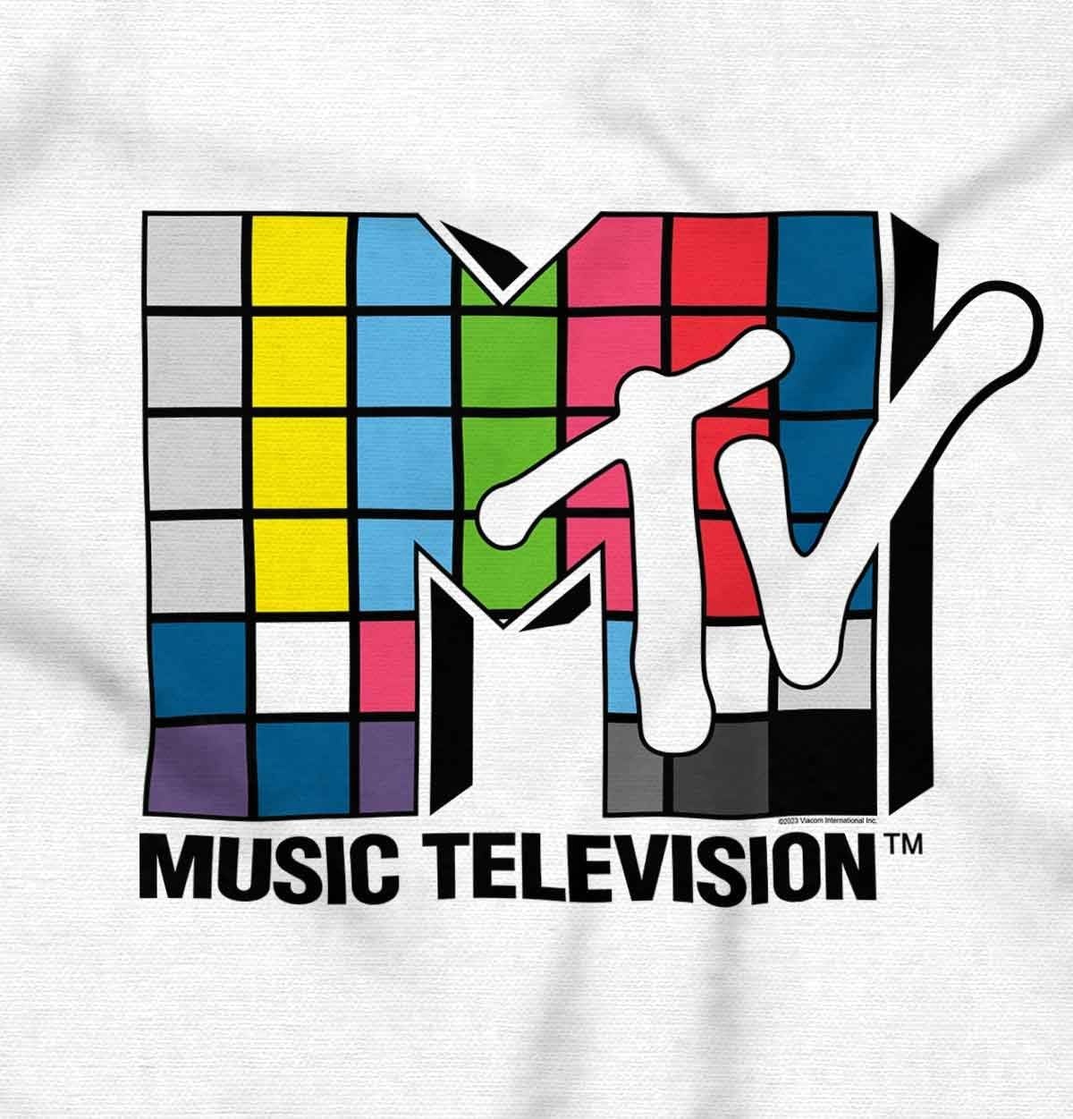 image:imageBrisco Brands Retro MTV Colorful Squares Logo Baby Romper Boys or GirlsWhite