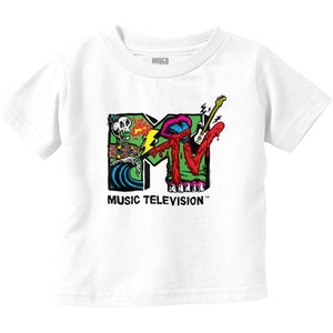 Retro MTV Punk Slime Monster Logo Toddler Boy Girl T Shirt(White)