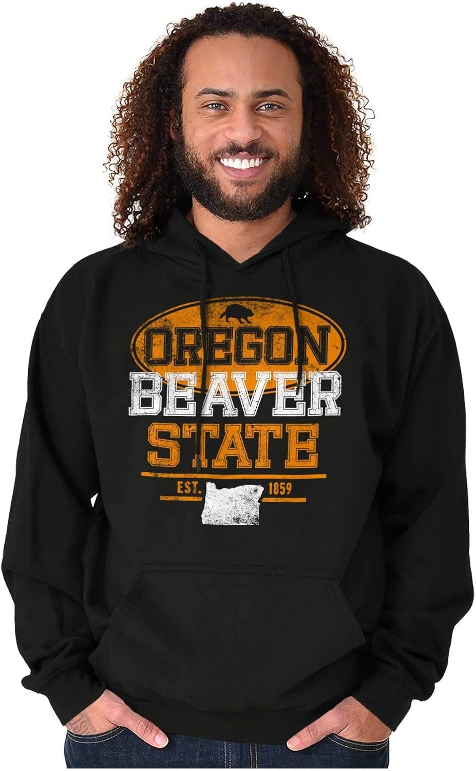 image:imageBrisco Brands Oregon OR Beaver State Pride Souvenir Hoodie Sweatshirt Women Men Black