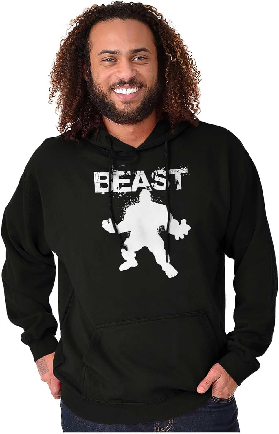 image:imageBrisco Brands Beast Gym Fitness Meathead Hoodie Hooded Sweatshirt MenBlack