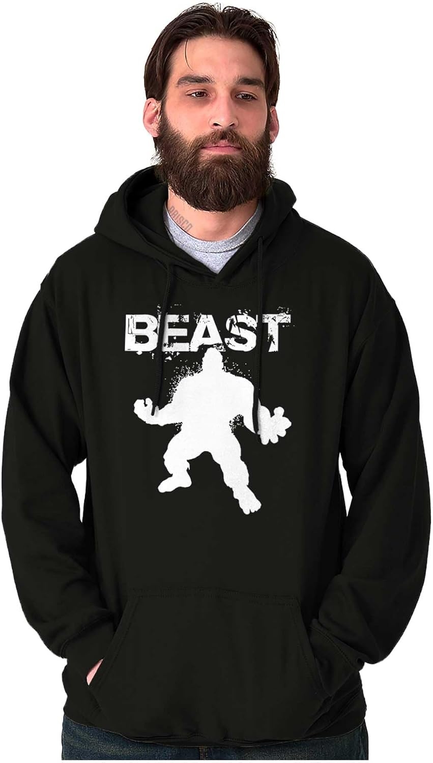 image:imageBrisco Brands Beast Gym Fitness Meathead Hoodie Hooded Sweatshirt MenBlack