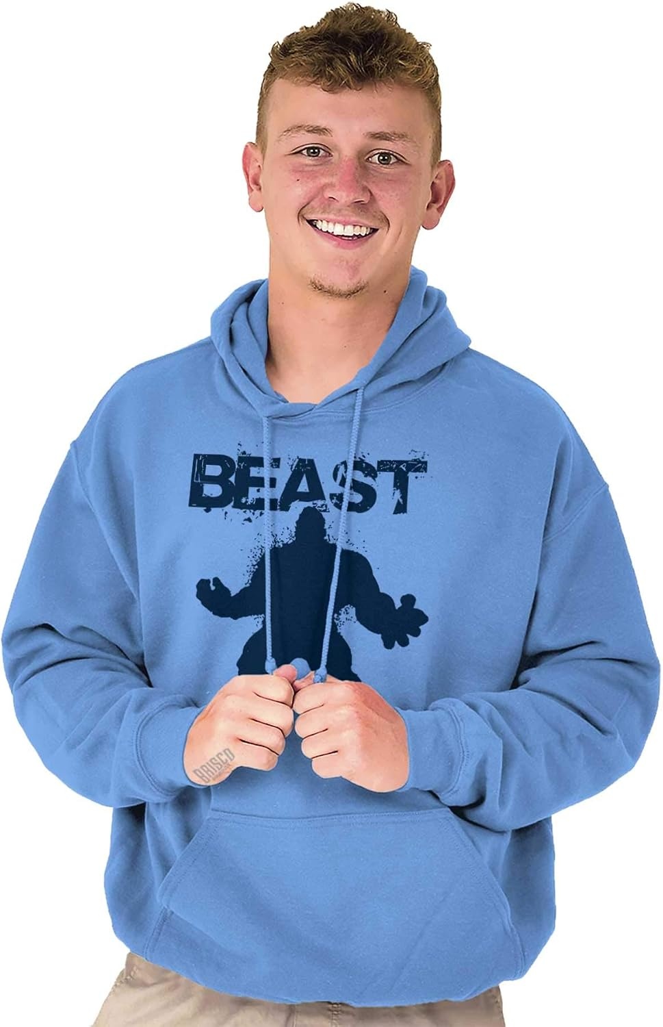 image:imageBrisco Brands Beast Gym Fitness Meathead Hoodie Hooded Sweatshirt MenCarolina Blue