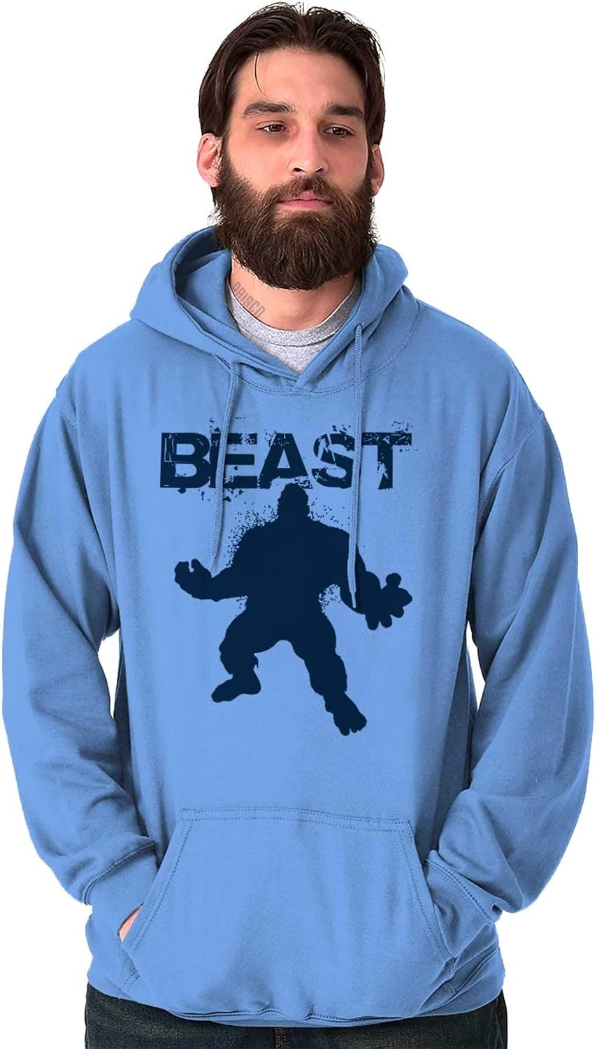 image:imageBrisco Brands Beast Gym Fitness Meathead Hoodie Hooded Sweatshirt MenCarolina Blue