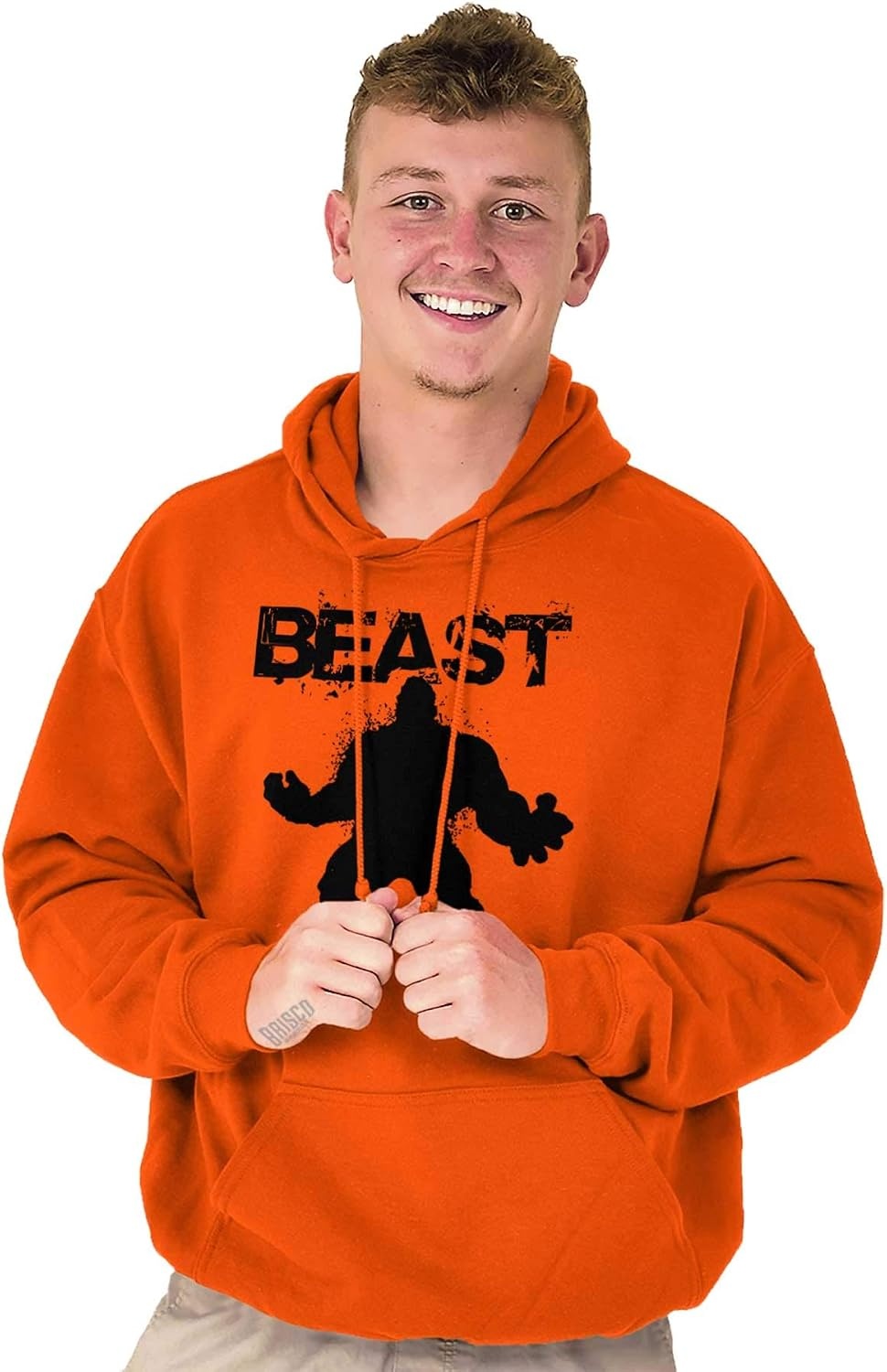 image:imageBrisco Brands Beast Gym Fitness Meathead Hoodie Hooded Sweatshirt MenOrange