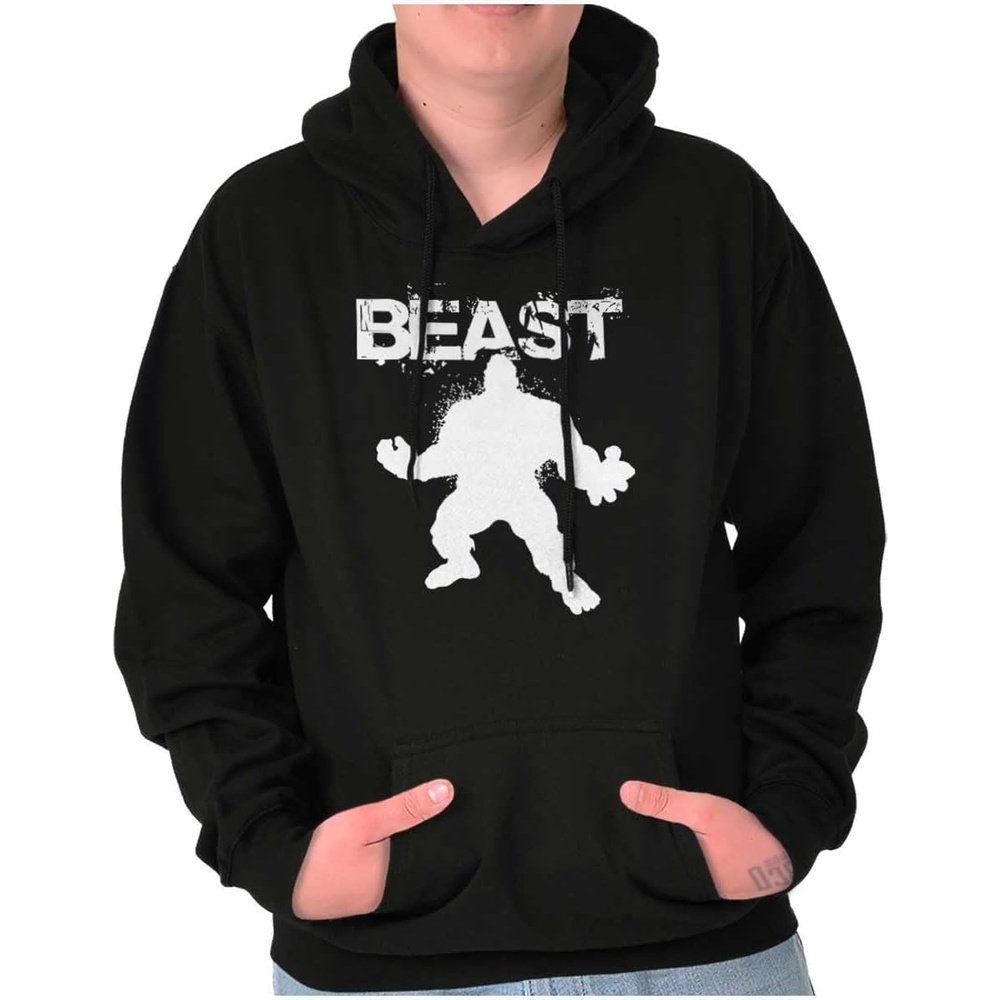 image:imageBrisco Brands Beast Gym Fitness Meathead Hoodie Hooded Sweatshirt MenBlack