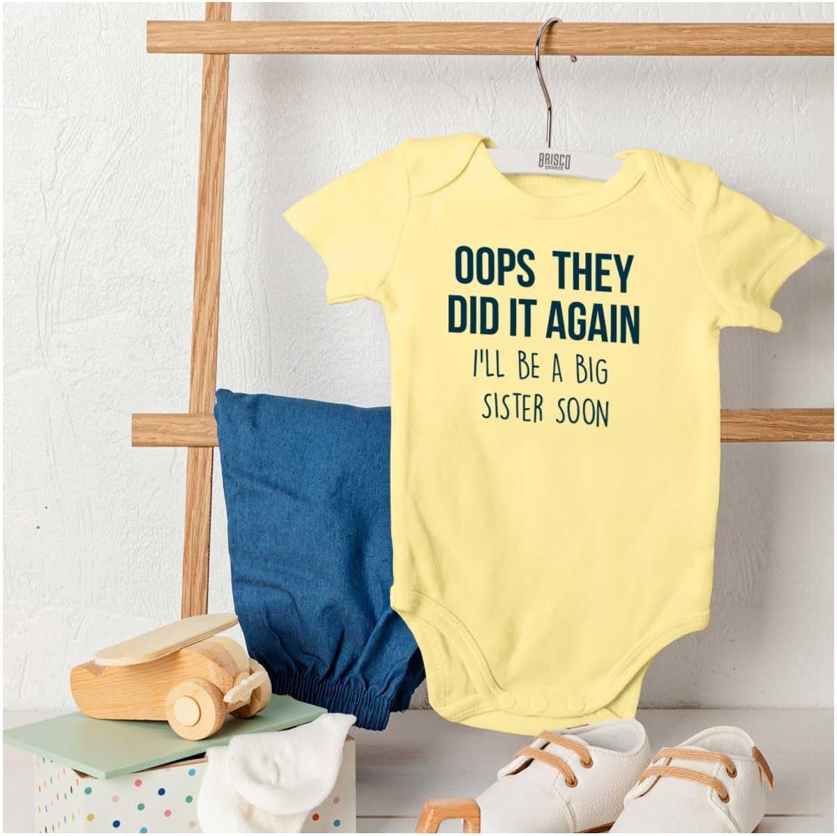 image:imageFunny Oops They Did It Again New Sibling Soon Baby Bodysuit Jumper BoysBanana