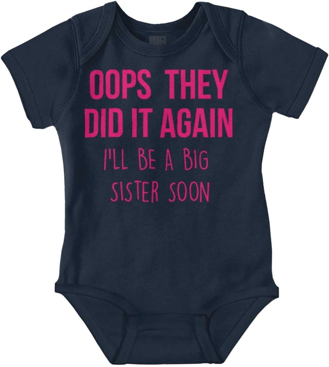 image:imageFunny Oops They Did It Again New Sibling Soon Baby Bodysuit Jumper BoysNavy