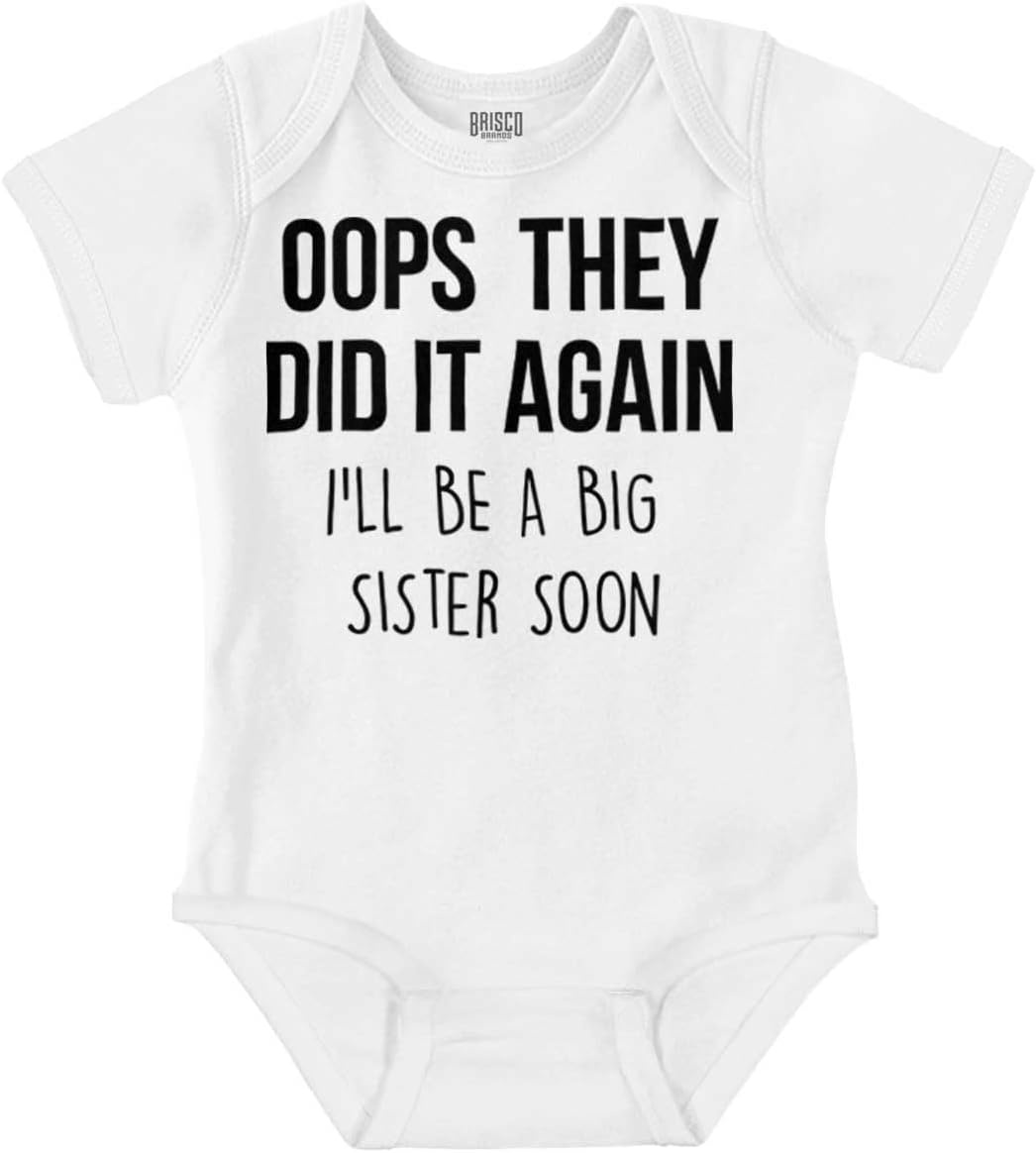 image:imageFunny Oops They Did It Again New Sibling Soon Baby Bodysuit Jumper BoysWhite