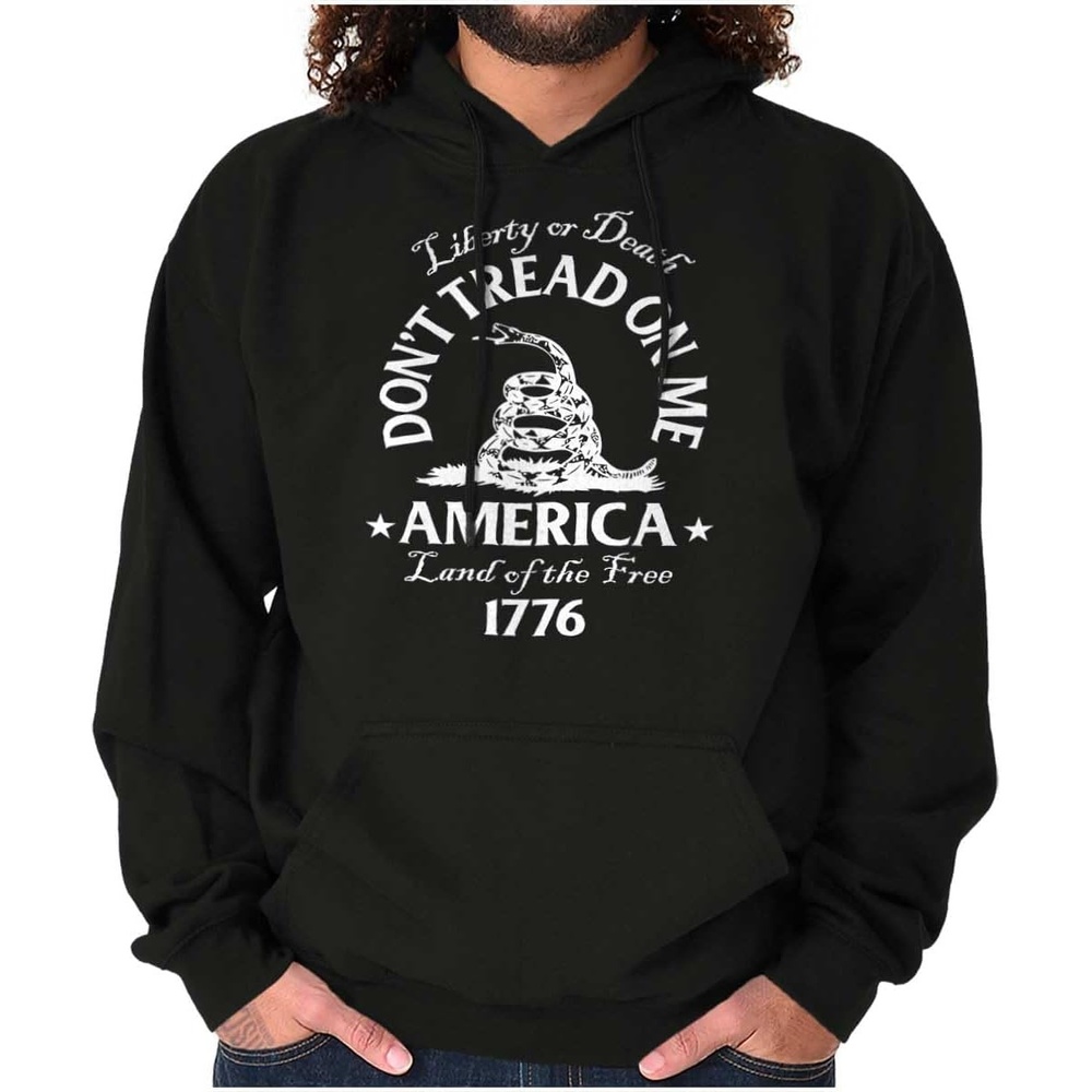 image:imageBrisco Brands Patriotic American Land of the Free Snake Hoodie Sweatshirt Women MenBlack