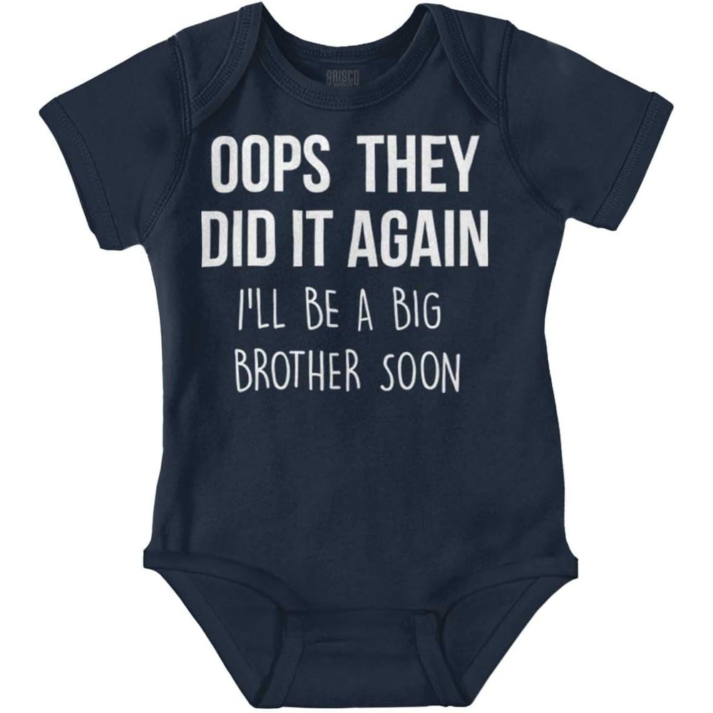 image:imageFunny Oops They Did It Again New Sibling Soon Baby Bodysuit Jumper BoysNavy