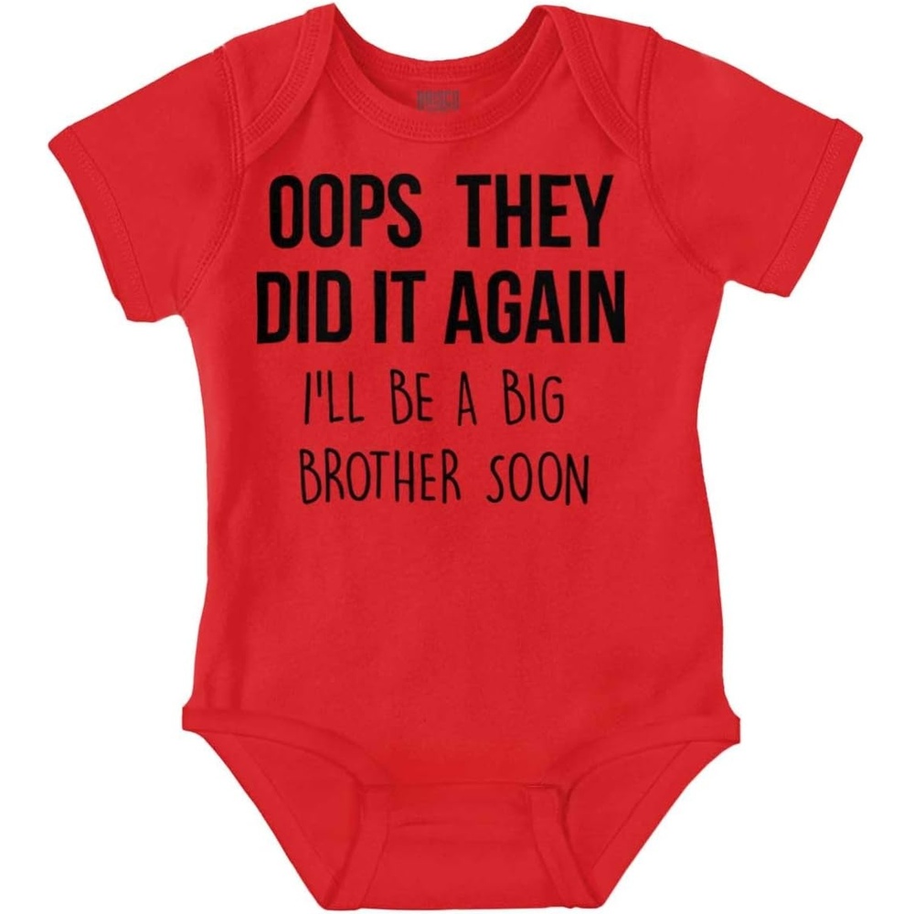 image:imageFunny Oops They Did It Again New Sibling Soon Baby Bodysuit Jumper BoysRed