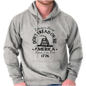 Brisco Brands Patriotic American Land of the Free Snake Hoodie Sweatshirt Women Men(Sport Grey)