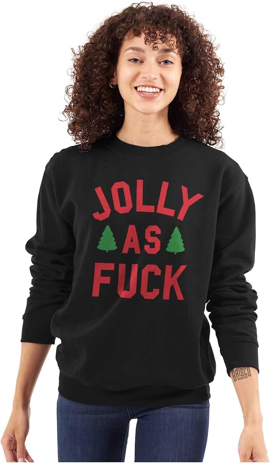image:imageBrisco Brands Christmas Party Jolly AF Funny Sweatshirt for Men or WomenBlack