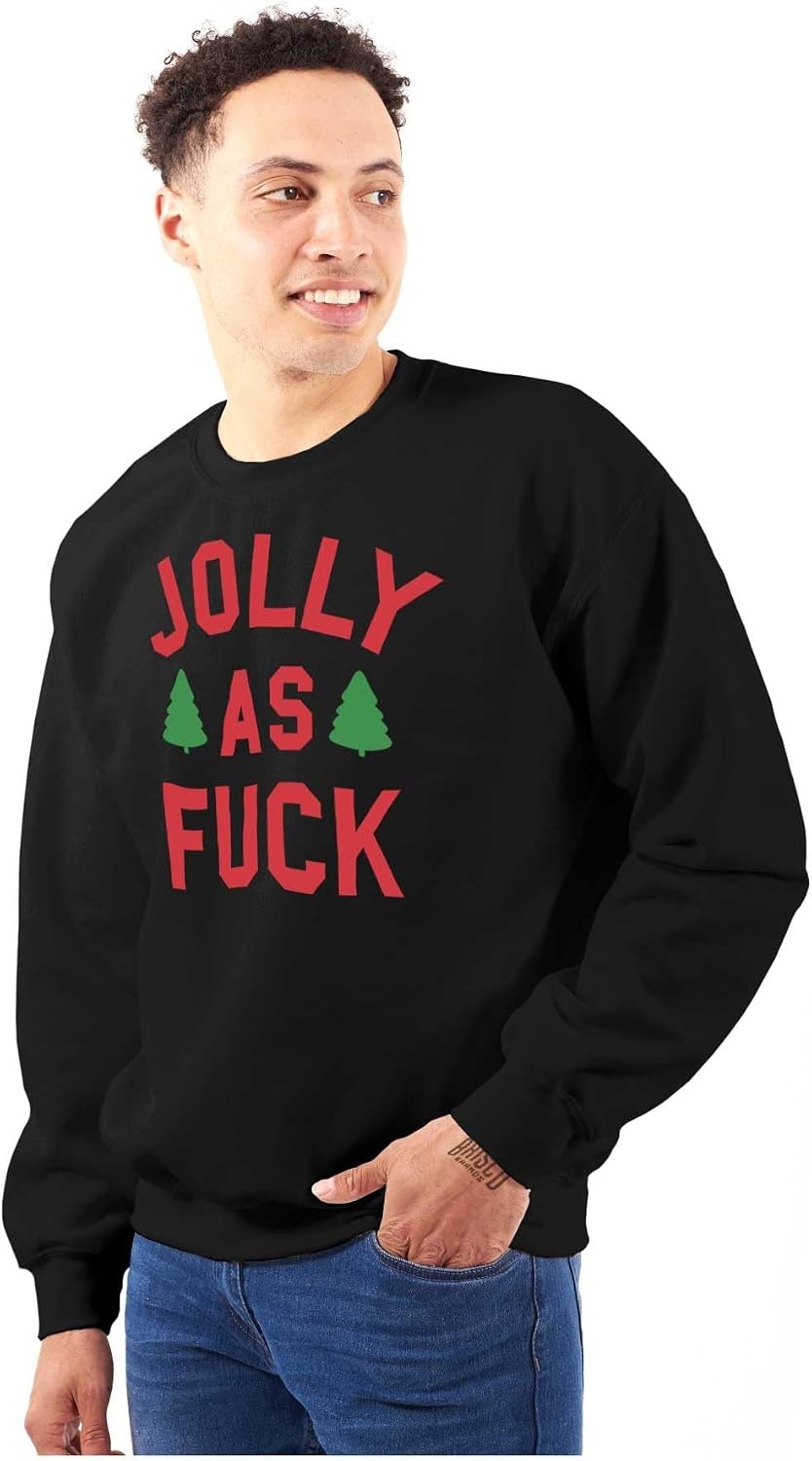 image:imageBrisco Brands Christmas Party Jolly AF Funny Sweatshirt for Men or WomenBlack