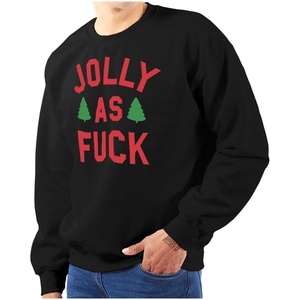 Brisco Brands Christmas Party Jolly AF Funny Sweatshirt for Men or Women(Black)
